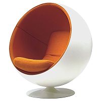 кресло eero ball chair бело-оранжевое в Кемерово