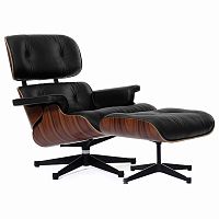 кресло eames style lounge chair & ottoman черное в Кемерово