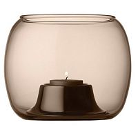 подсвечник стеклянный коричневый kaasa, 15 см в Кемерово