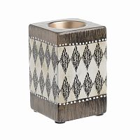 подсвечник керамический квадратный с геометрическим узором, 11 см в Кемерово