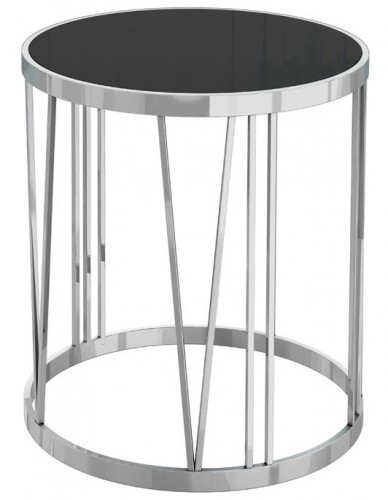 стол журнальный silver drum хром, черный в Кемерово