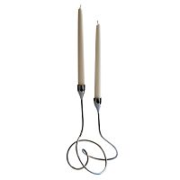 подсвечник серебряный металлический на 2 свечи loop, 28 см в Кемерово