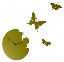 часы настенные горчичные бабочки butterfly в Кемерово