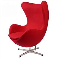 кресло arne jacobsen style egg chair красная шерсть в Кемерово