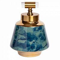 ваза керамическая с крышкой сине-бирюзовая 19*30см в Кемерово