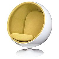 кресло eero ball chair бело-горчичное в Кемерово