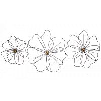 панно на стену из металла 3 в 1 black flowers / чёрные цветы в Кемерово