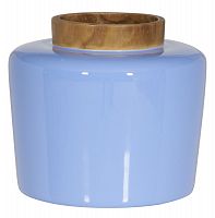 ваза объемная с деревянным горлышком 31 см snowy tree синяя в Кемерово