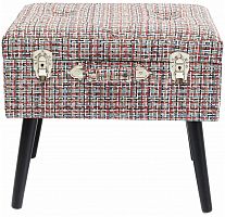 kare design пуф suitcase, коллекция "чемодан" 50*45*35, полиэстер, лен, полиуретан, сосна, красный в Кемерово