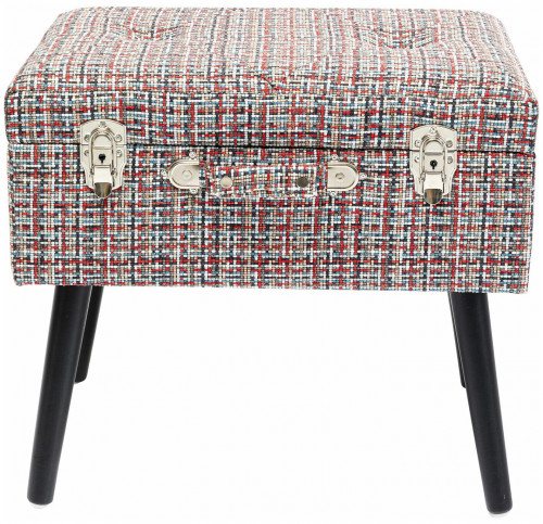 kare design пуф suitcase, коллекция "чемодан" 50*45*35, полиэстер, лен, полиуретан, сосна, красный в Кемерово