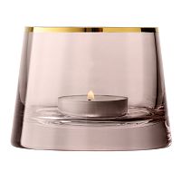 подсвечник стеклянный коричневый с золотым ободком для чайной свечи light, 6,6 см в Кемерово
