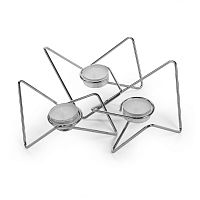 набор подсвечников серебряных металлических для чайных свечей tri-angular loop, 7 см, 3 штуки в Кемерово