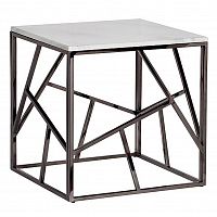 стол журнальный black chrome cube 55*55*56 см хром, белый в Кемерово