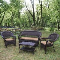 плетеный диван с креслами и столиком для отдыха на 4 персоны jilos в Кемерово