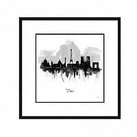 постер paris in black and white черный в Кемерово