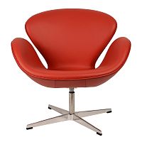 кресло arne jacobsen style swan chair красное в Кемерово